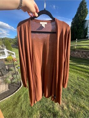 H&M Open-Front Cardigan Sweater - Rust Brown